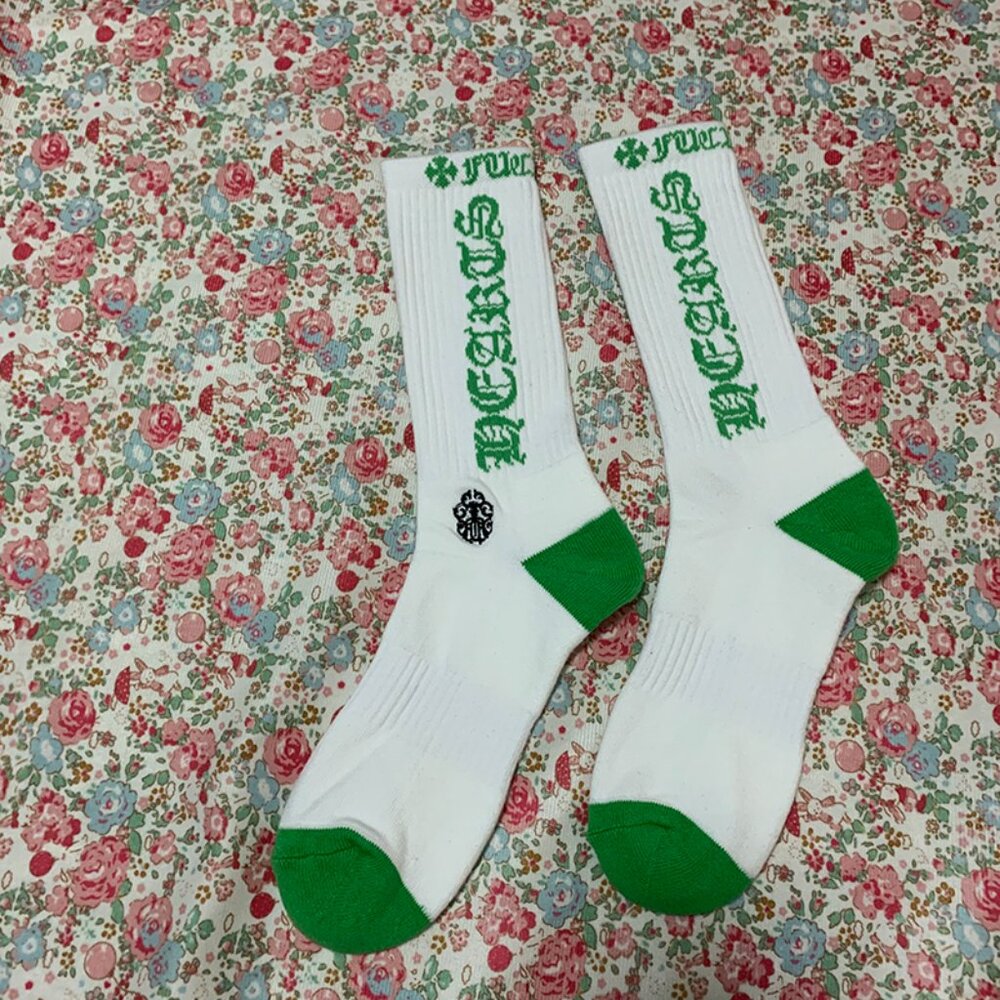 Chrome Hearts Green Lettering Socks